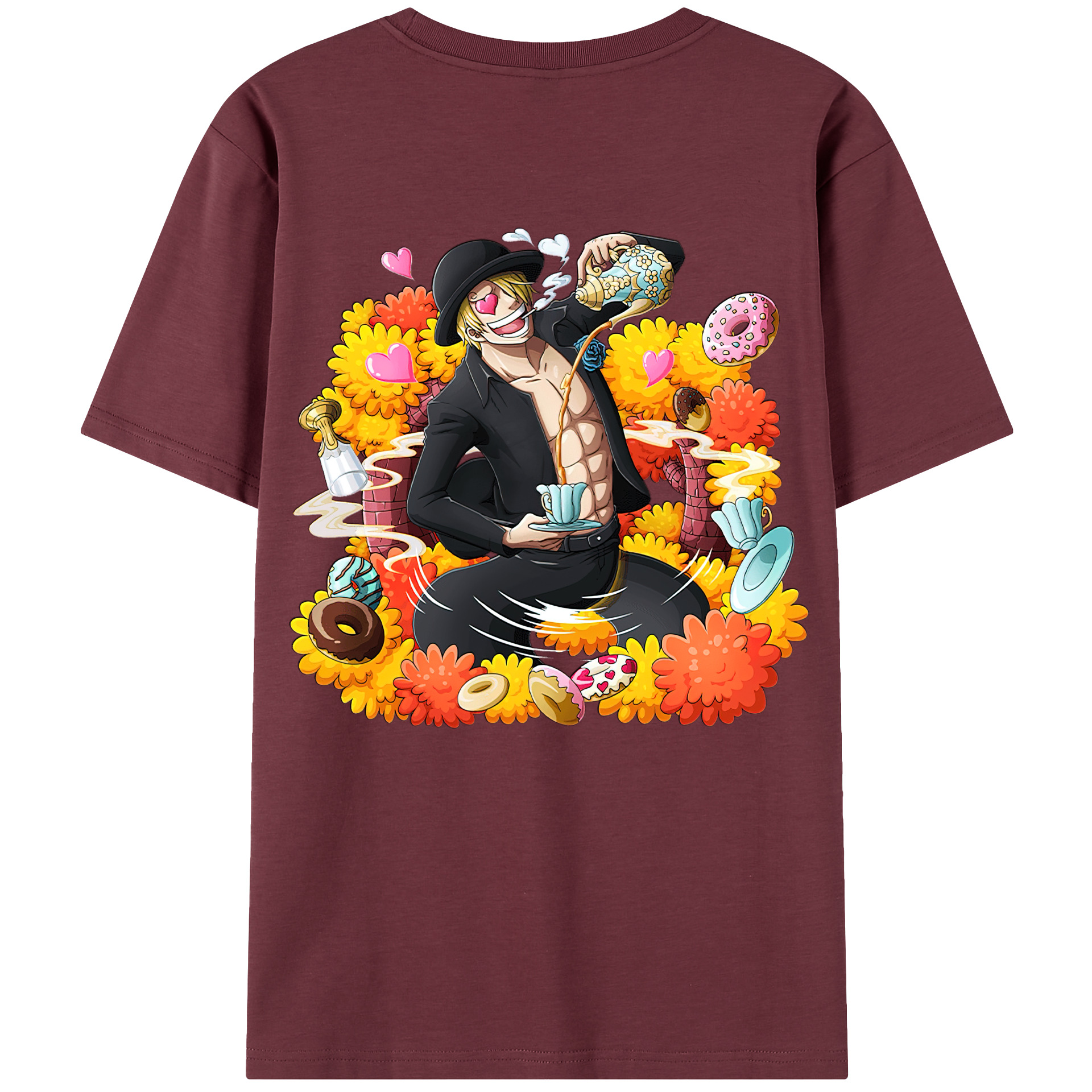 ワンピース サンジ ONE PIECE Sanji 綿100％半袖Tシャツ（背面プリント）